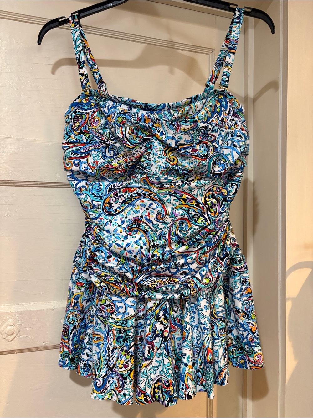 Lauren Ralph Lauren Navy Blue Multicolor Pattern One Piece Swimsuit